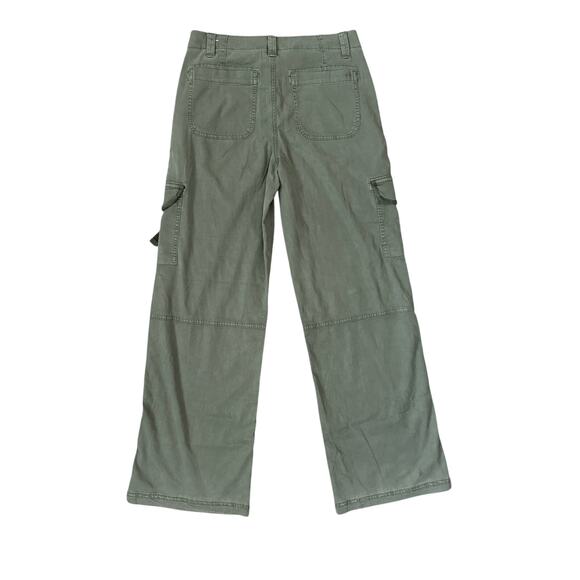 American‎ Eagle Stretch Super High-Rise Baggy Wide Leg Pants Olive Green Size 4 - Picture 6 of 12